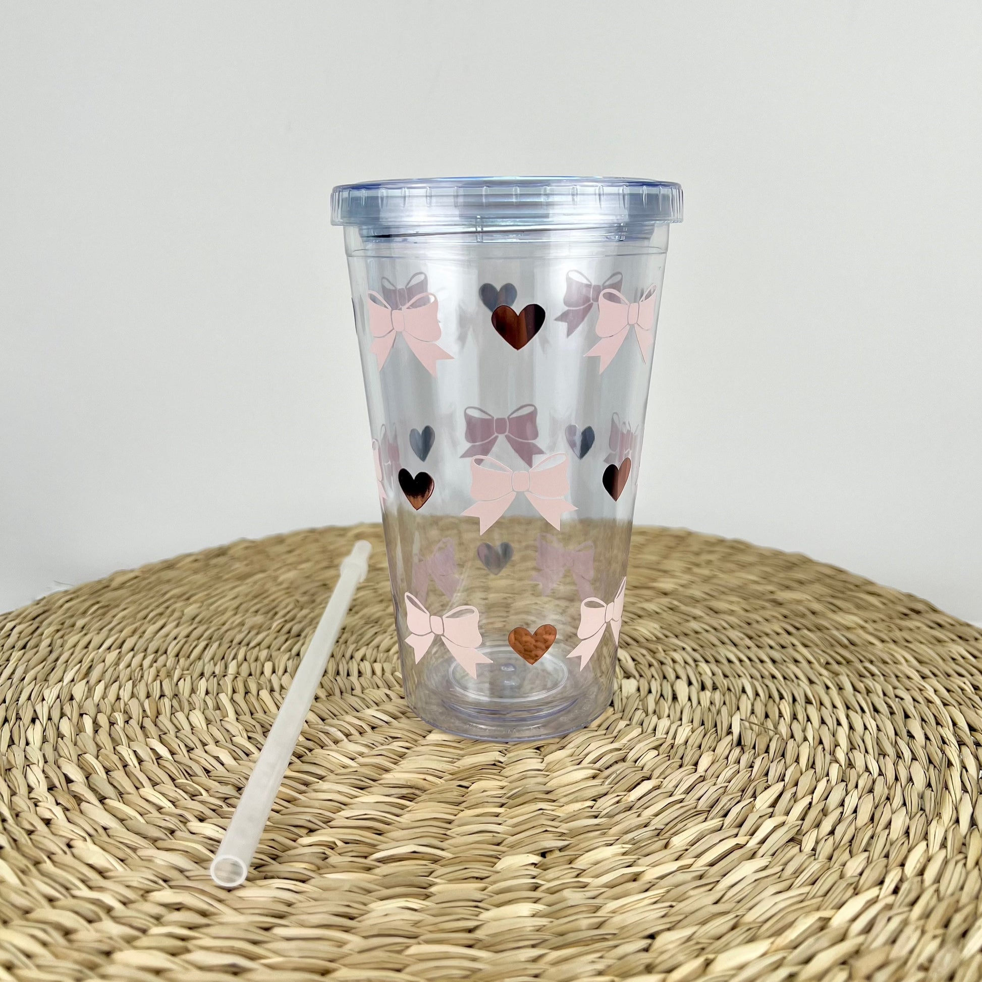 Bows And Hearts 16 oz Insulated Tumbler Cup