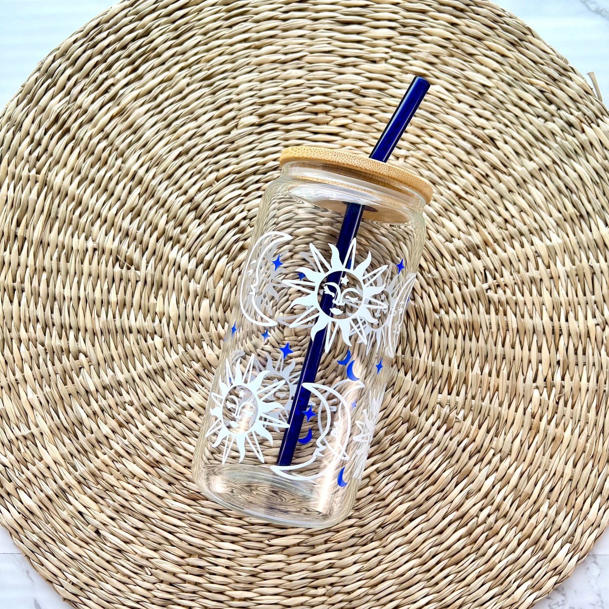 Celestial 16 oz Glass Can Cup