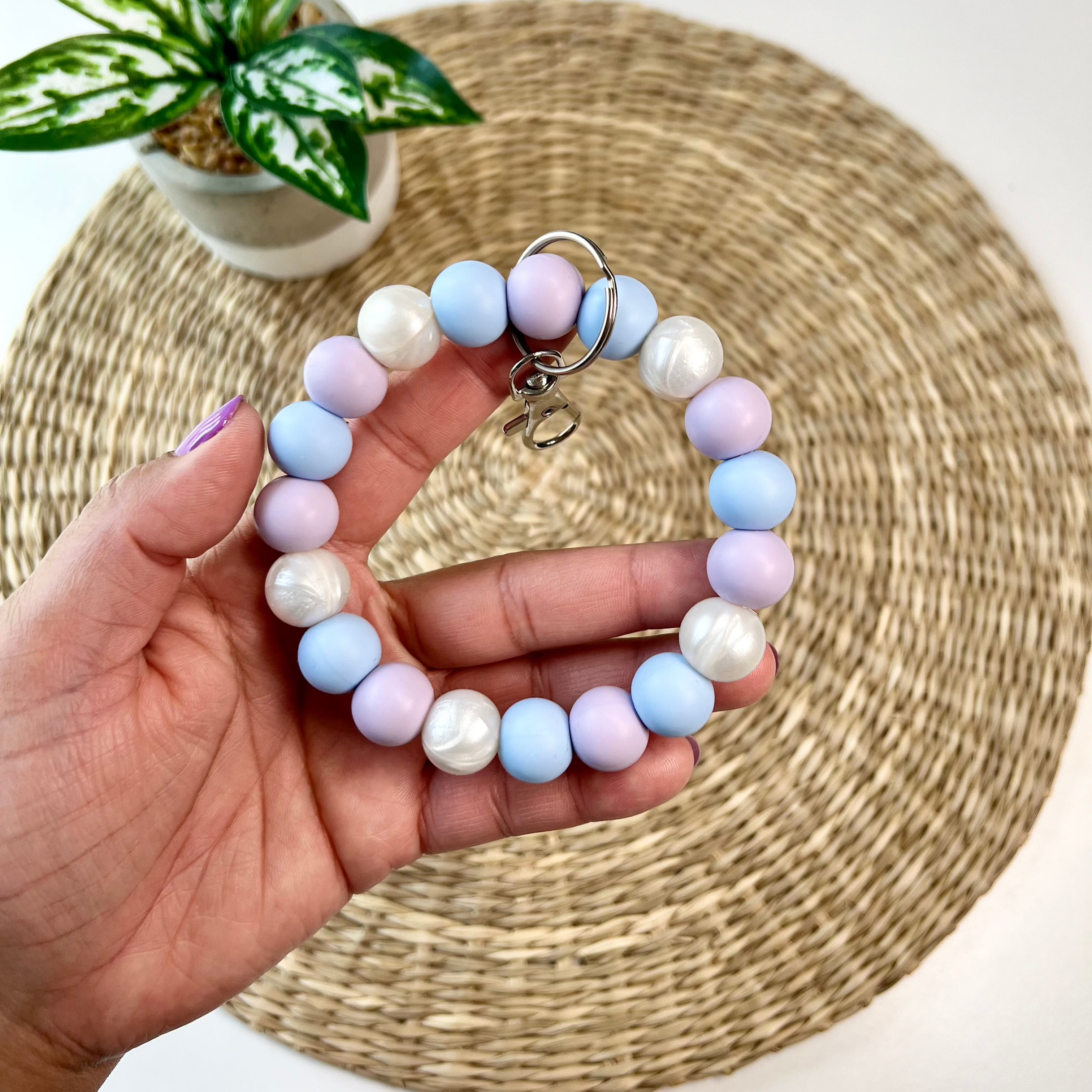 Berries & Cream Silicone Beaded Keychain