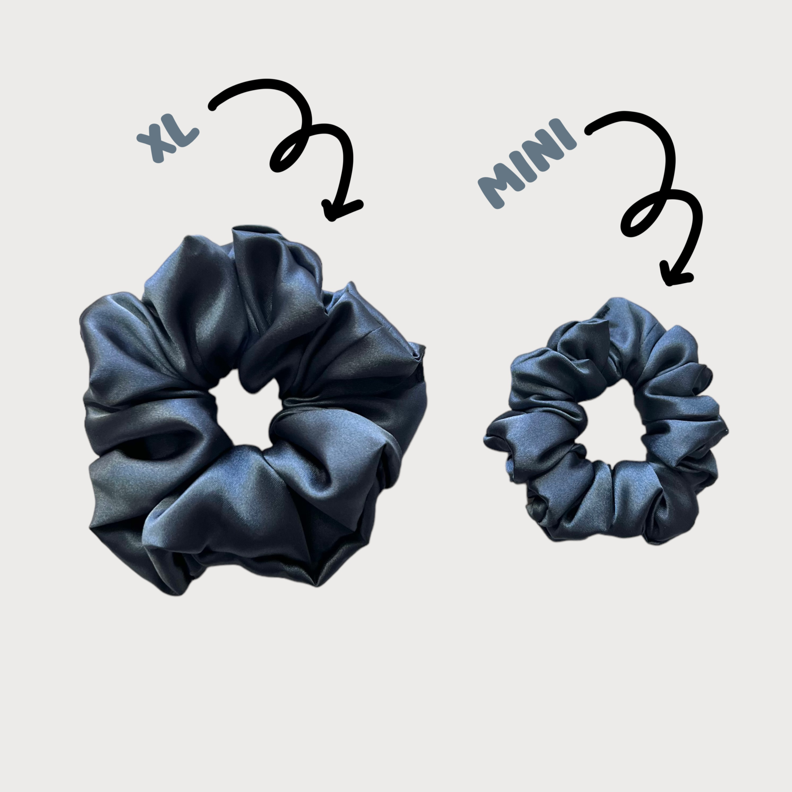 Dark Slate Blue Grey Scrunchies