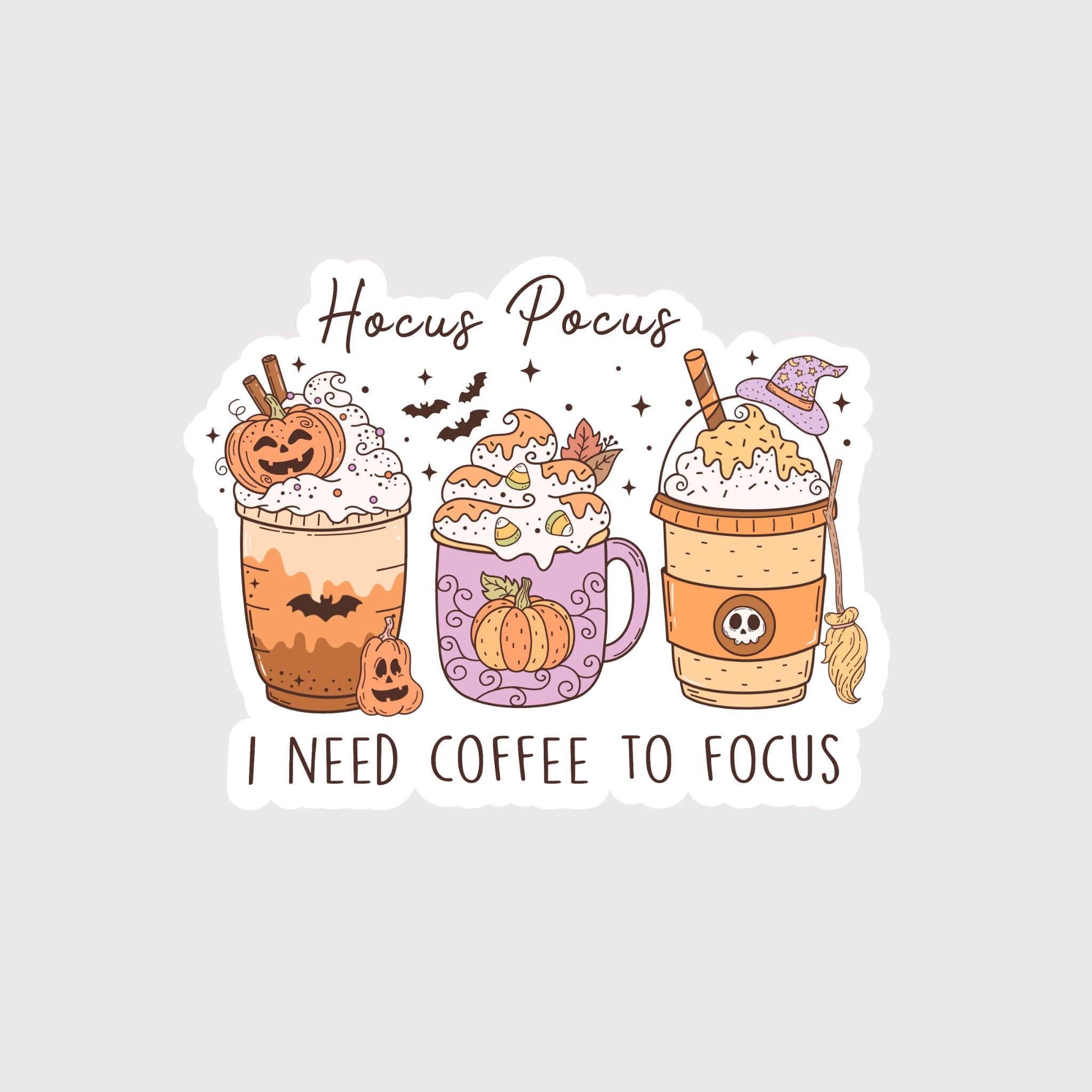 Hocus Pocus I Need Coffee To Focus Sticker