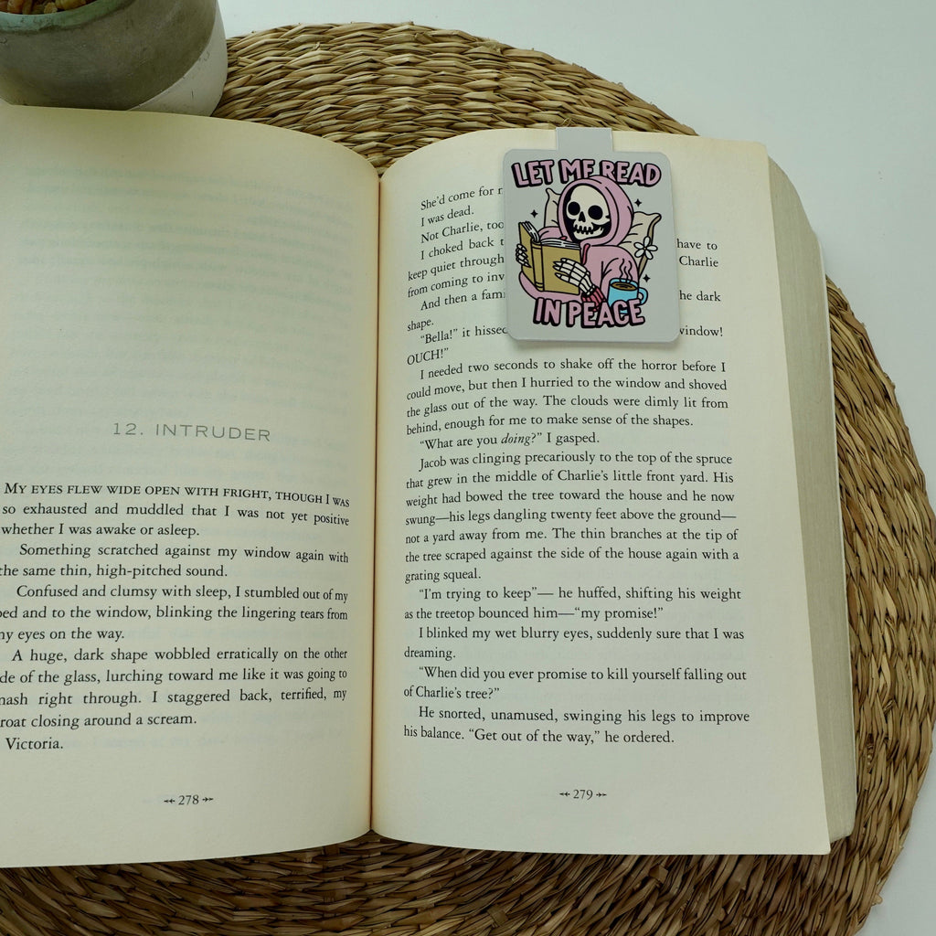 Let Me Read In Peace Skeleton Magnetic Bookmark